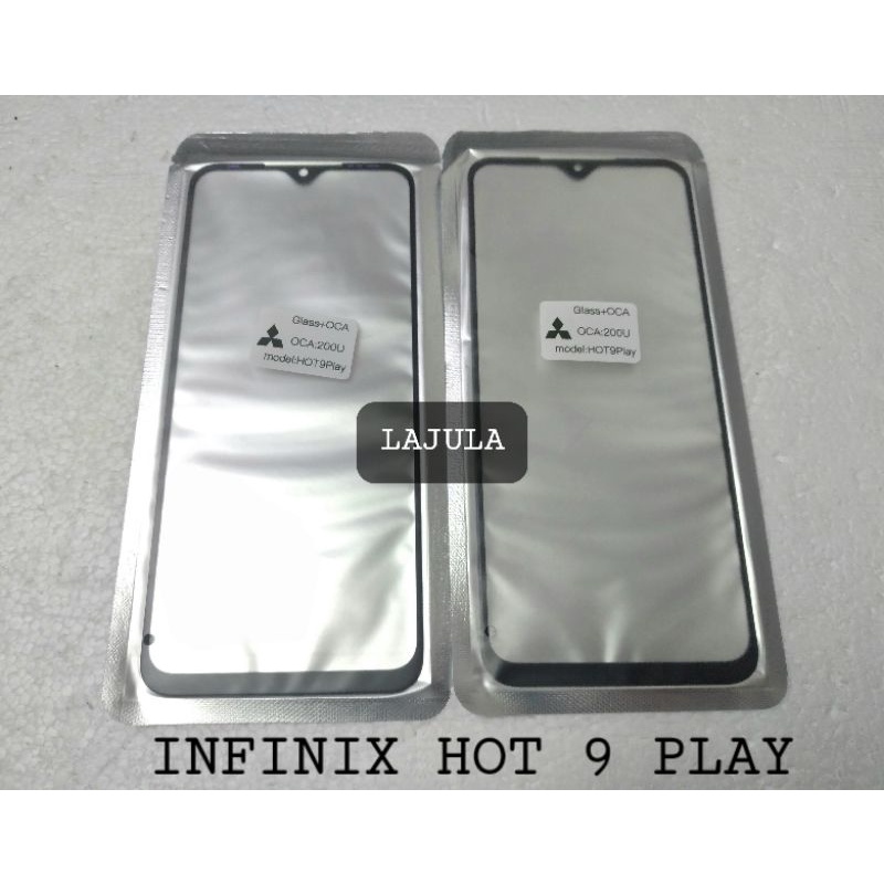 kaca lcd kaca depan kaca touchscreen + lem oca INFINIX HOT 9 PLAY / HOT 10 PLAY / HOT 11 PLAY / HOT 