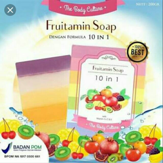 SABUN FRUITAMIN SOAP 10 IN 1 BPOM - RAINBOW SOAP