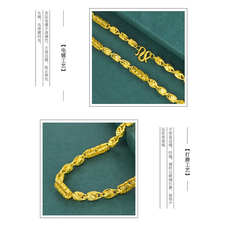 Kalung Emas Emas Asli Kadar 375 Desain Tulang Ular 3D Gaya Retro Untuk Pria Dan Wanita