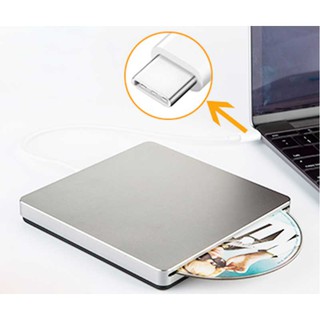 USB 2.0 TYPE C EXTERNAL CD/DVD RW Optical Drive for Laptop - LE-LD - Silver