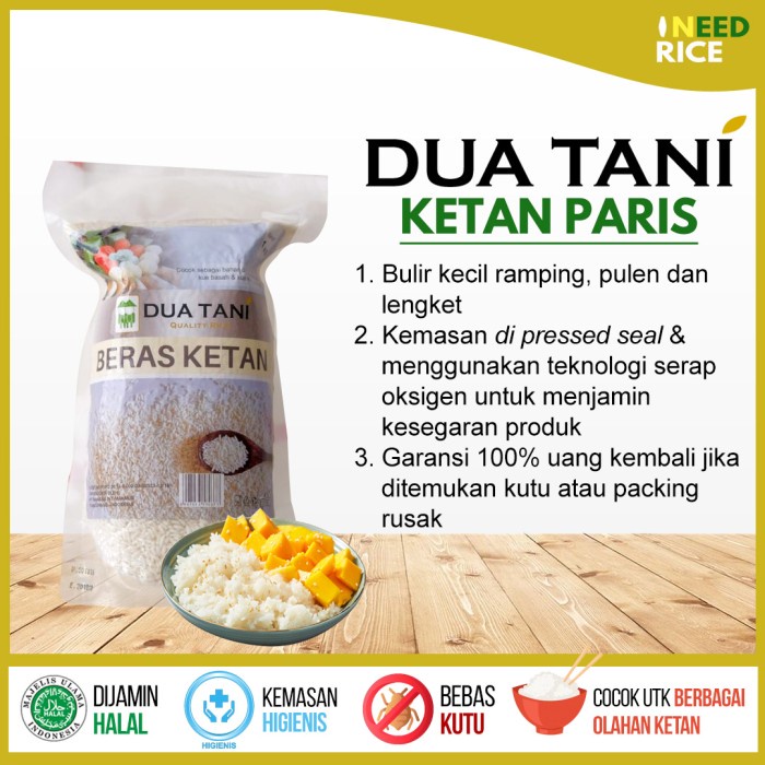 

Ds501Vs Beras Dua Tani Ketan Paris 1Kg Sv012Ss