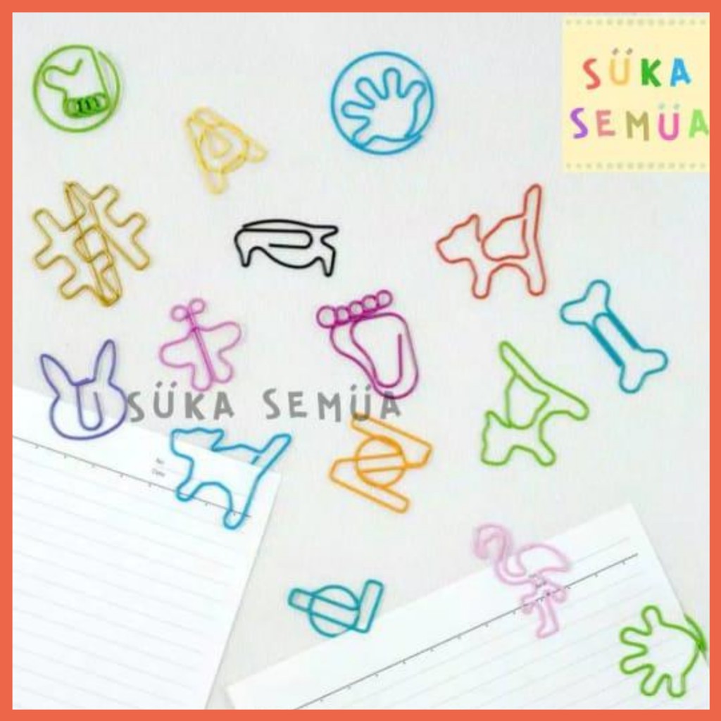 

Paper Clip Bentuk Lucu Warna Warni // 1 Pack Bungkus Klip Kertas Huruf Flamingo Kupu Kelinci