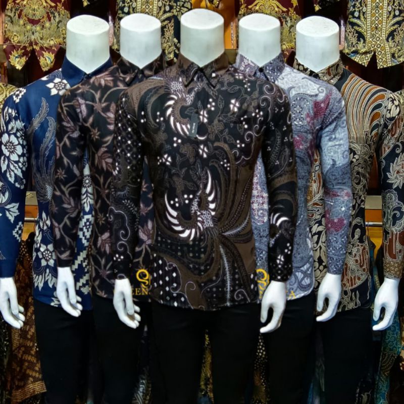 Batik Pria Slim Fit Premium Kemeja Baju Batik Pria Lengan Panjang Slimfit