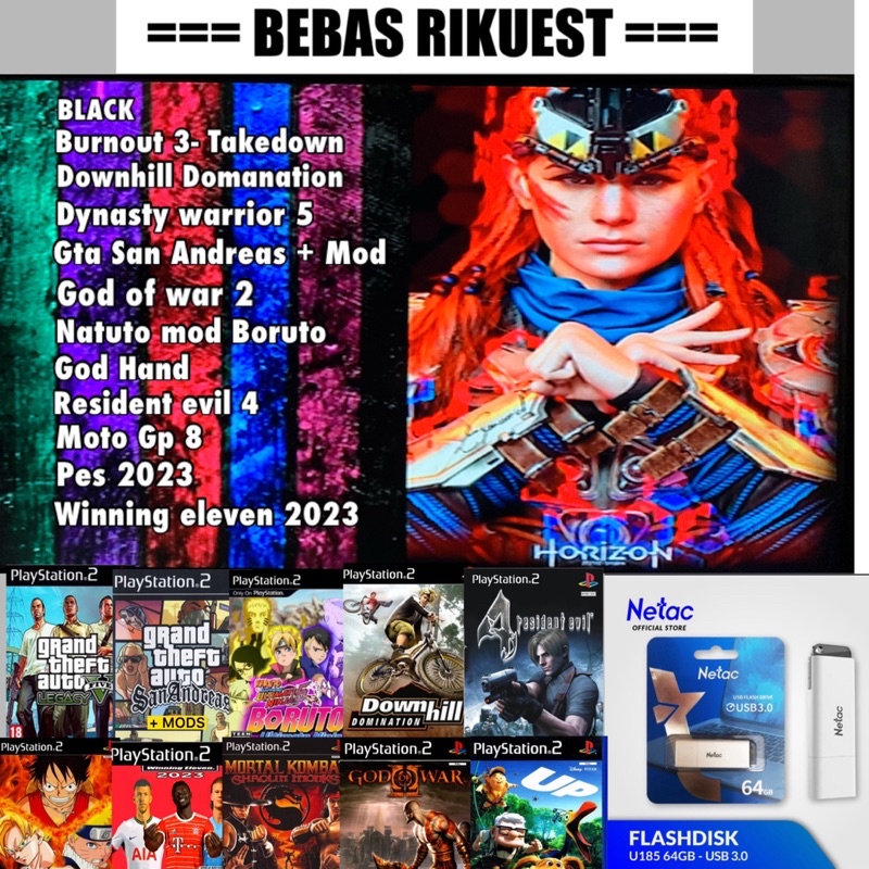 Flashdisk 64gb + Game untuk Ps2 Matrix/Mc Boot