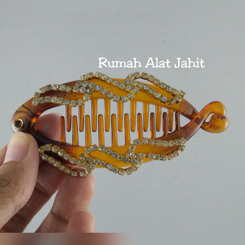 Jepit Rambut Ikan Permata Lengkung 8cm Model E