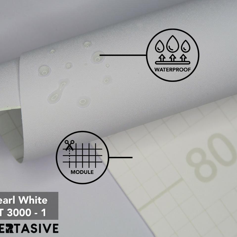 ☎ PEARL WHITE 122 CM - KERTASIVE PVC INTERIOR FILM / PELAPIS FURNITURE / WALLPAPER ➨