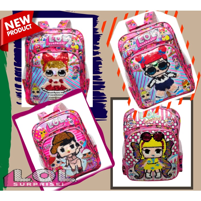 Tas Anak Ransel SEQUIN LOL - Tas Ransel Anak Sekolah SD Usap Karakter LOL