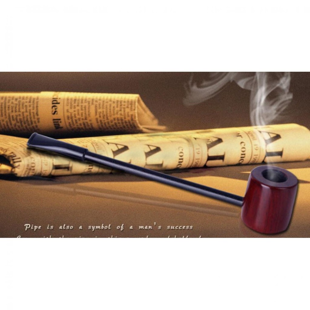 Popeye Flat Smoking Pipes Mahogany Wood - Pipa Rokok - Cangklong