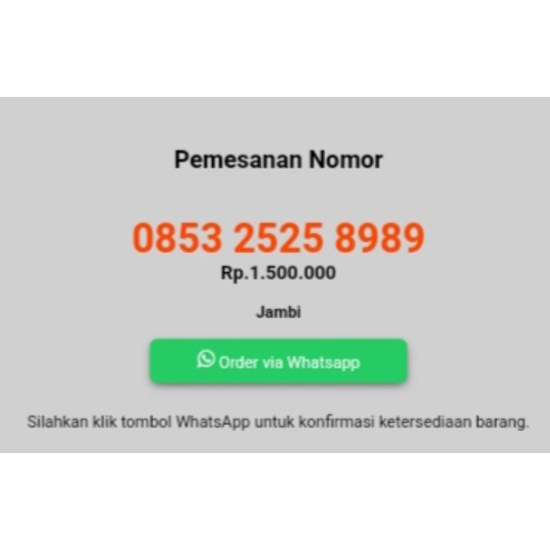 nomor cantik Telkomsel 0853 2525 8989