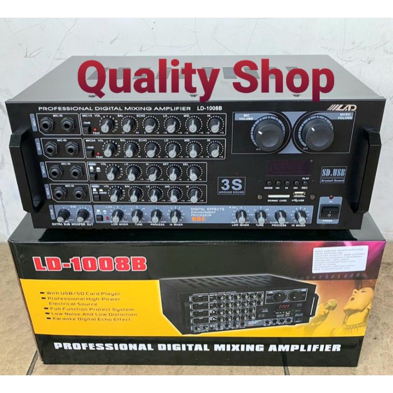 Power mixer 8 Channel LAAD LD-1008B Bluetooth usb sd effect vocal