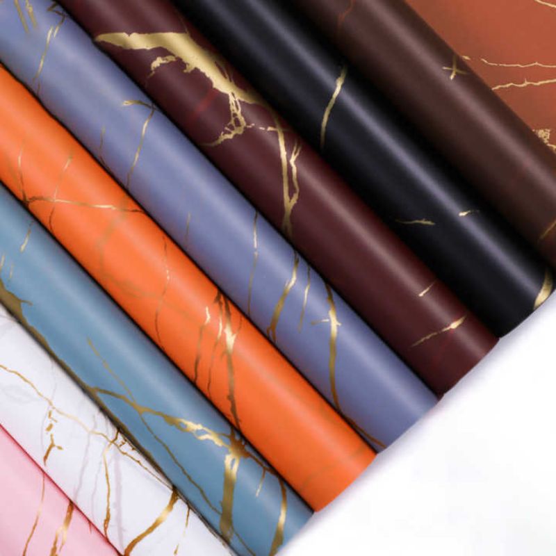 

(1 pcs) Flower wrapping paper Golden Marble cellophane kertas bunga buket