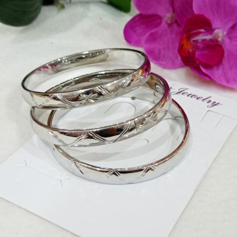 gelang tangan dewasa silver isi 3 pcs