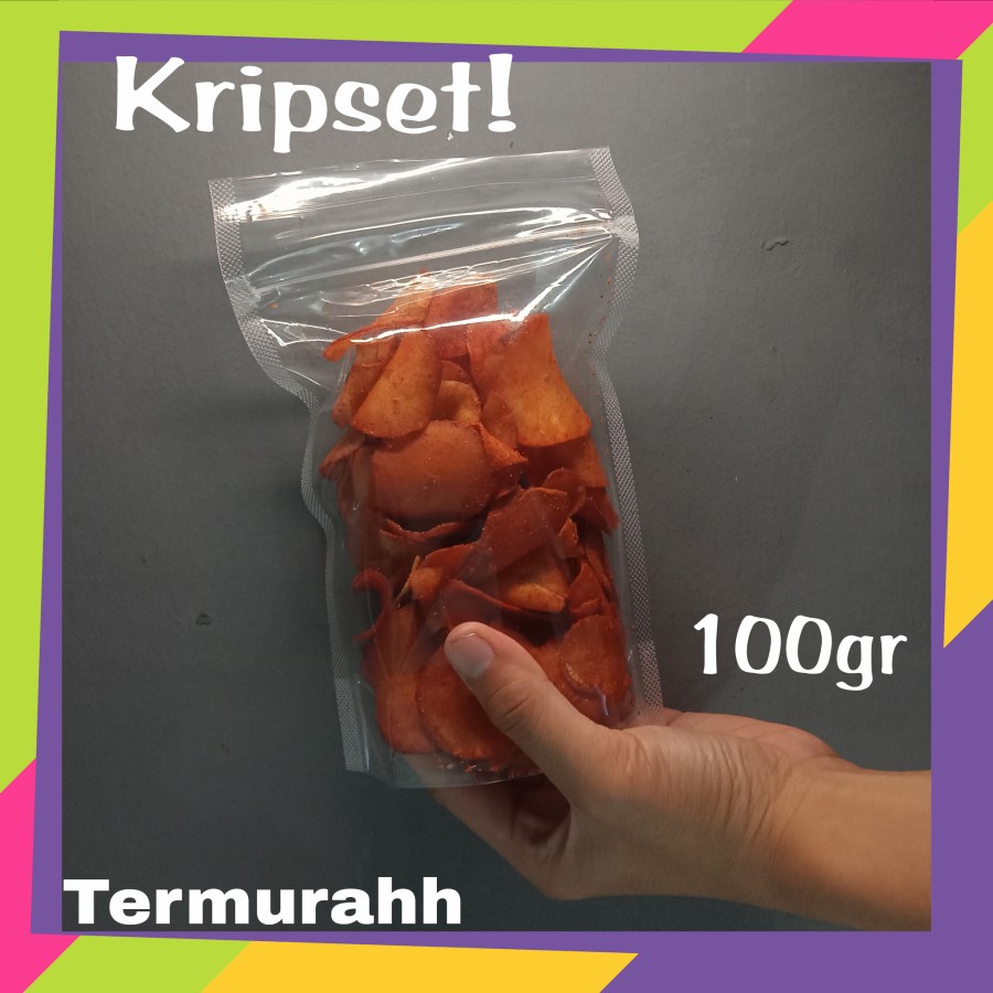 

Kripset Pedas Termurah 100gr Pouch Cemilan Tradisional