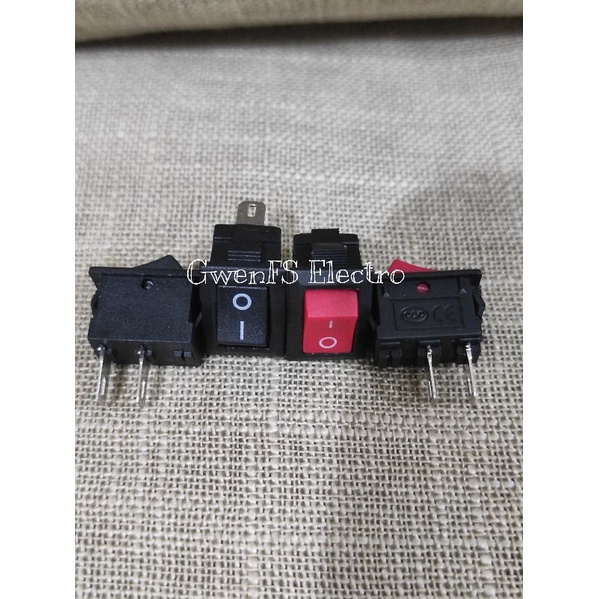 Saklar Switch Kalkulator Kecil 2P On Off Merah dan Hitam