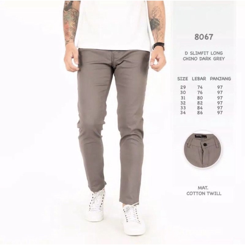 Celana Chinos pria cowok Slimfit Long Chinos 28-34 Celana Chinos pria tren kekinian