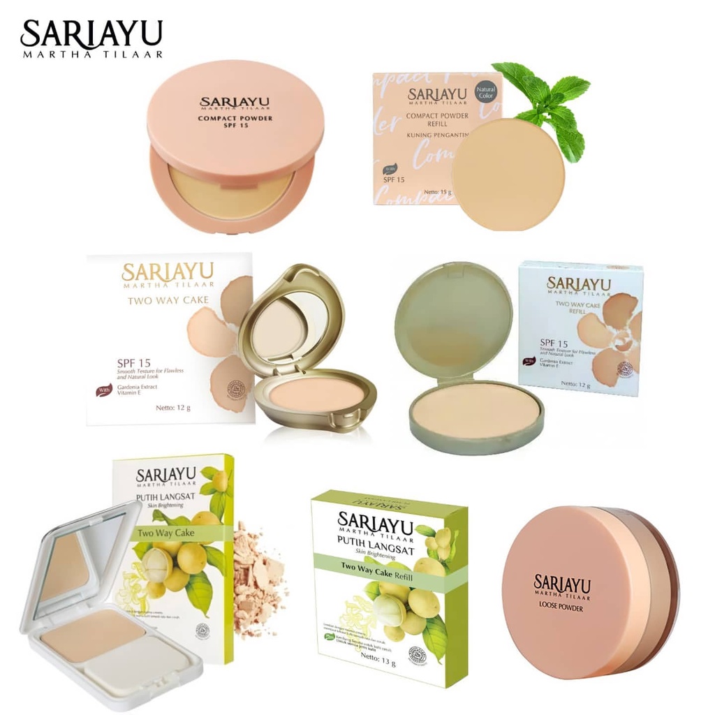 SARIAYU Bedak Tabur Twc Putih Langsat Gold Loose Powder Compact & Refill