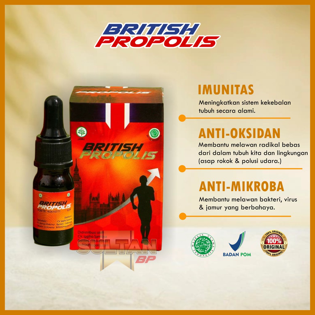 

British Propolis Reguler Murni 100% Asli Original Suplemen Membantu Mengatasi Maag Magh Asam lambung Sakit Perut Dewasa