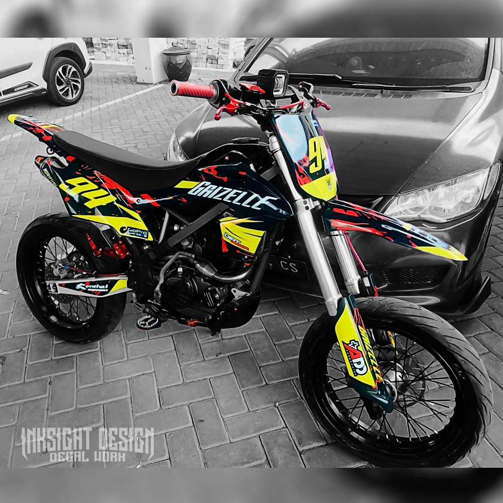 Gambar Motor Klx Warna Merah Hitam / Decal Stiker Motor ...