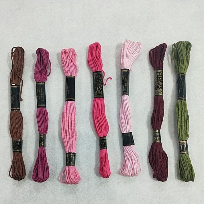 Benang Sulam Set 7 Warna - Bunga