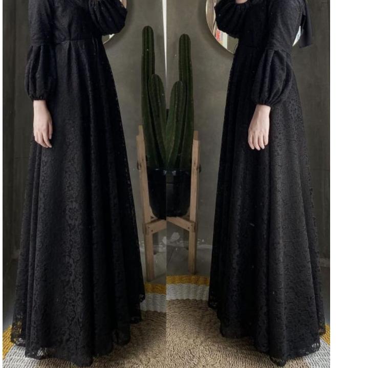 []Terbaik[] h876 Baju gamis brukat full terbaru ukuran L XL XXL 3XL 4XL ld 100 110 120 130 140 - Gam