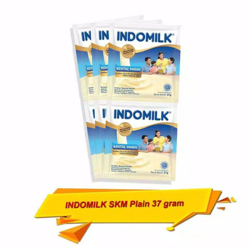 

Susu Kental Manis Indomilk Plain 37G Renceng isi 6scht AYES TOSERBA