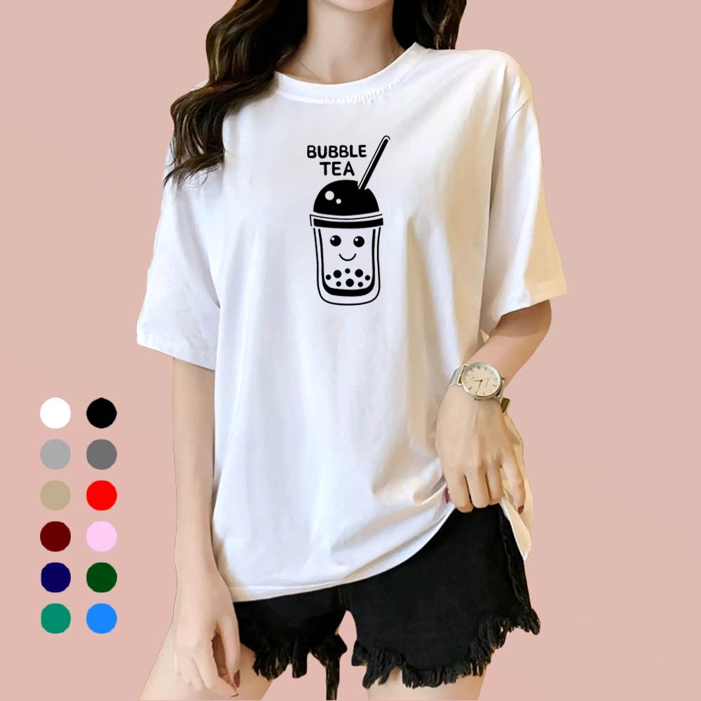 Kaos Wanita Bubble Tea / Kaos Soft Katun / Atasan Wanita - Pria (Unisex)