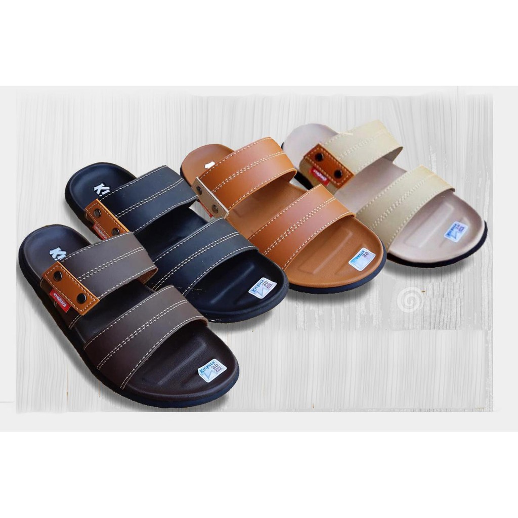 Sandal selop polos kickers pria