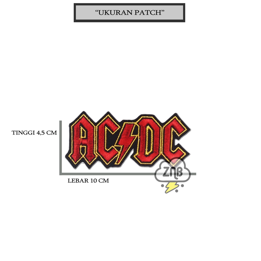 PATCH BORDIR ACDC SATU PAKET PATCH MUSIK PATCH JAHIT EMBLEM BEST QUALITY