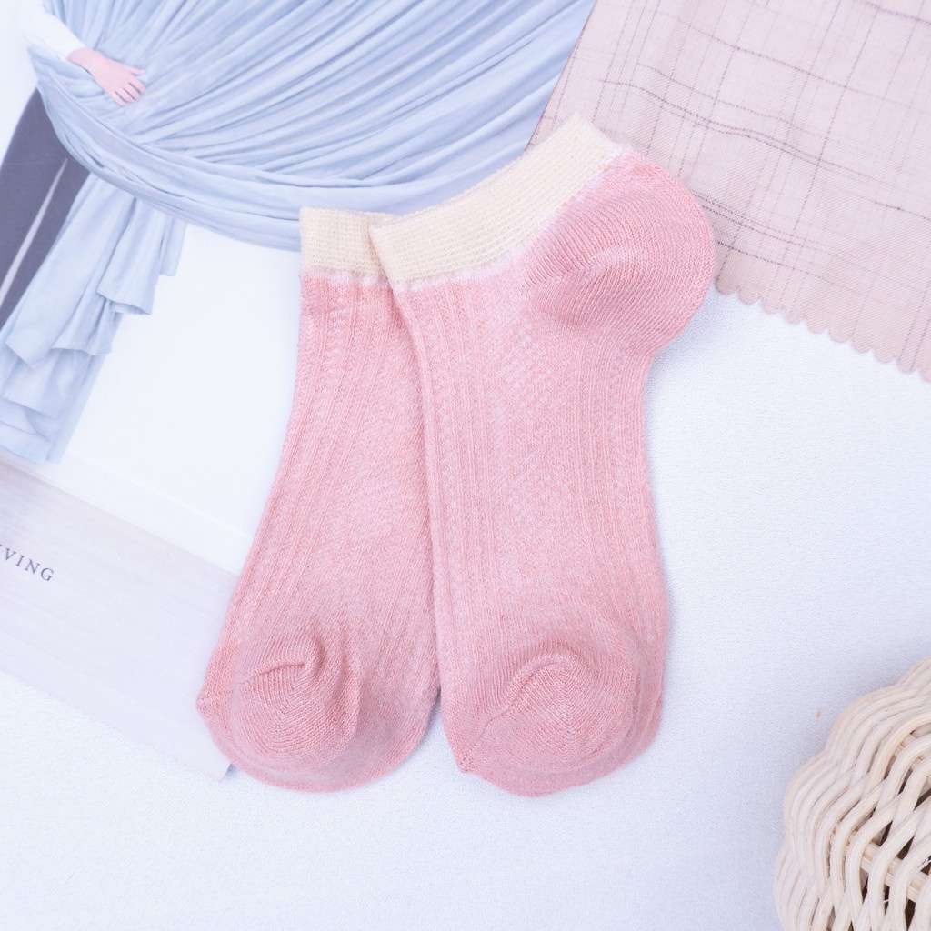 KAOS KAKI WANITA IMPORT SEMATA KAKI WARNA CERAH MOTIF POLOS S-21