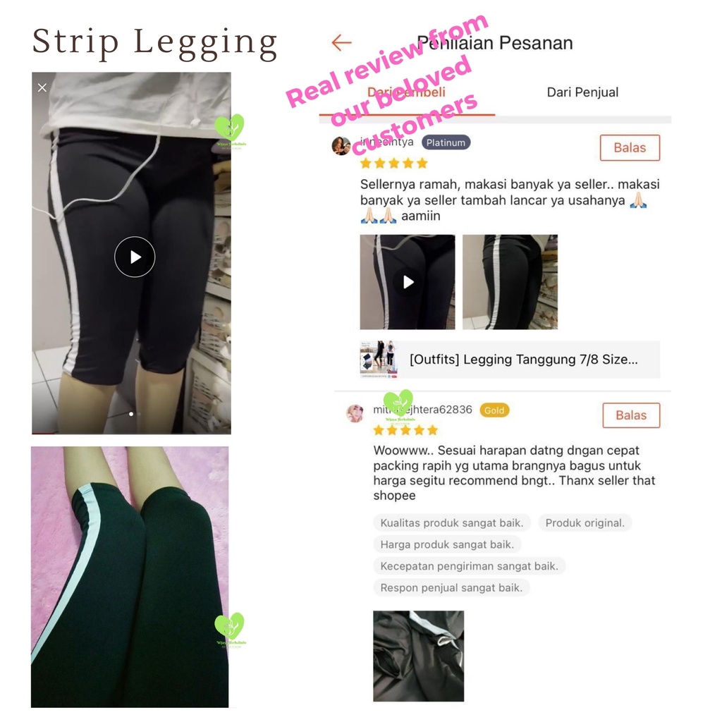 [Sport ] Legging Senam Wanita Motif Garis / Celana Ketat Olahraga / Celana Legging Panjang Wanita