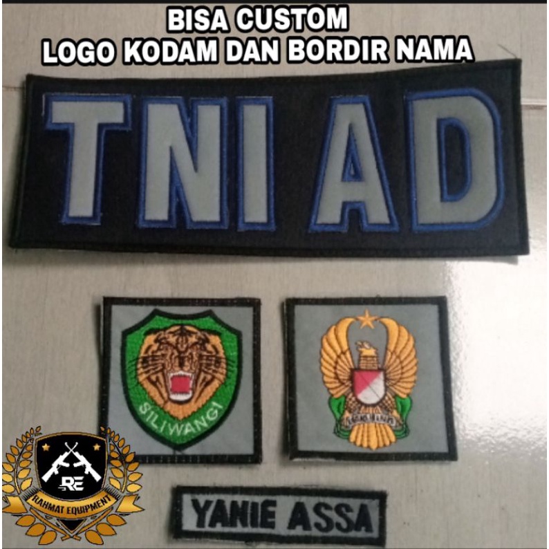 BORDIR LOGO TNI AD BISA CUSTOM LOGO KODAM DAN BORDIR NAMA