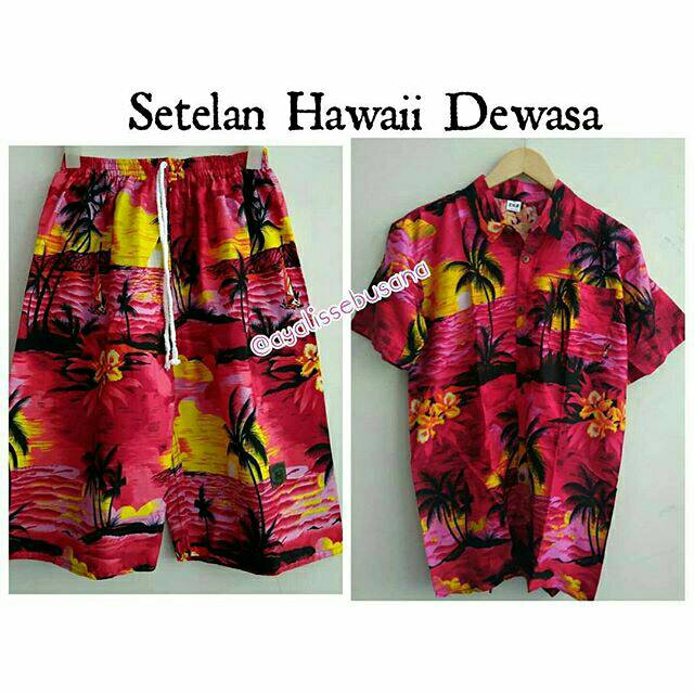 Setelan kemeja pantai /setelan hawaii dewasa /baju bali /setelan dewasa