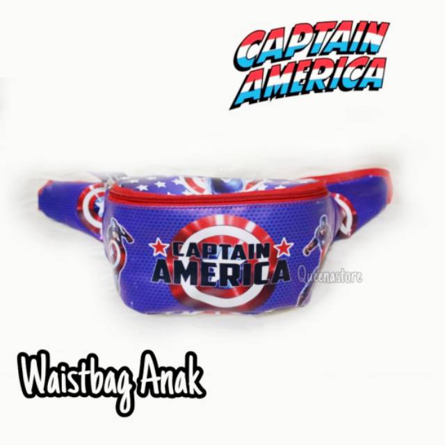 TM50-WAISTBAG ANAK KARAKTER LOL / WAISTBAG SPIDERMAN / WAISTBAG ACAPTAIN AMERICA TERMURAH