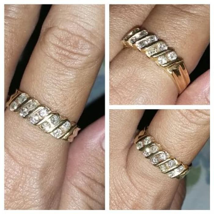 Cincin Wanita Kawin Nikah Original Emas Gold 18k Berlian Diamond Eropa Putih Asli DK1443
