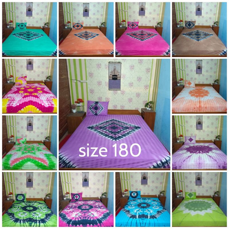 SPREI BALI 180x200 sprei tie die lukis motif love