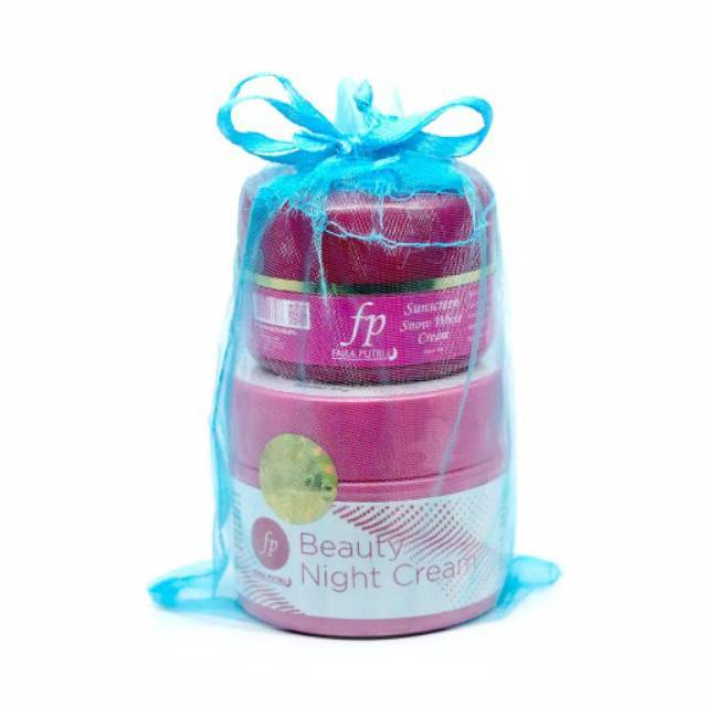 Paket pemutih wajah cream siang foundation dan malam double glow forte pencerah kulit wajah