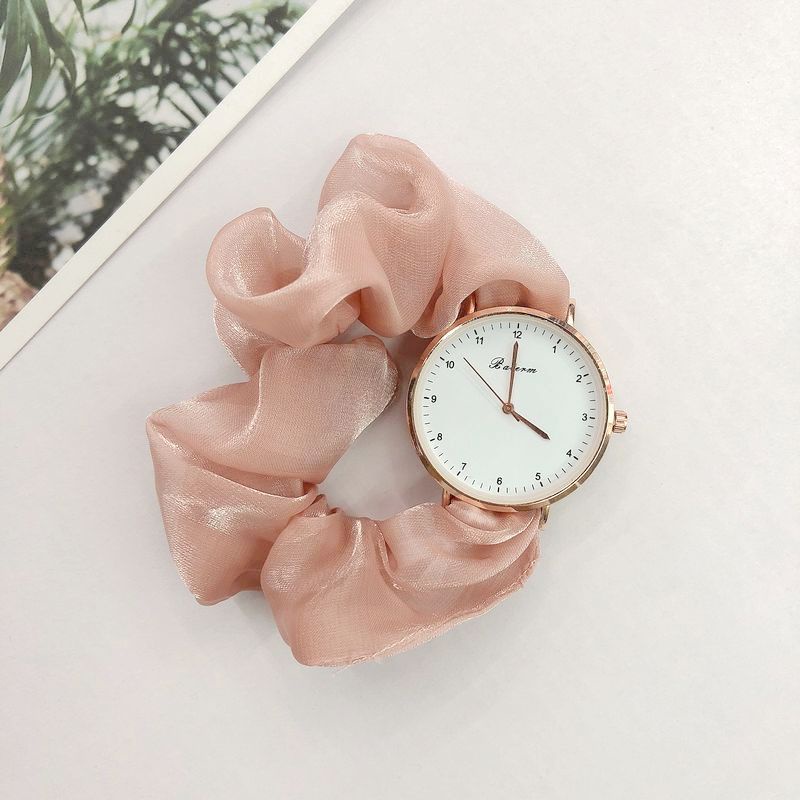 Jam Tangan Pita Ribbon Scrunchie scrunchi Watch Cewek Anak Perempuan Elegan Hadiah Gift Pacar Korea Digital Wanita Korea Model Gelang