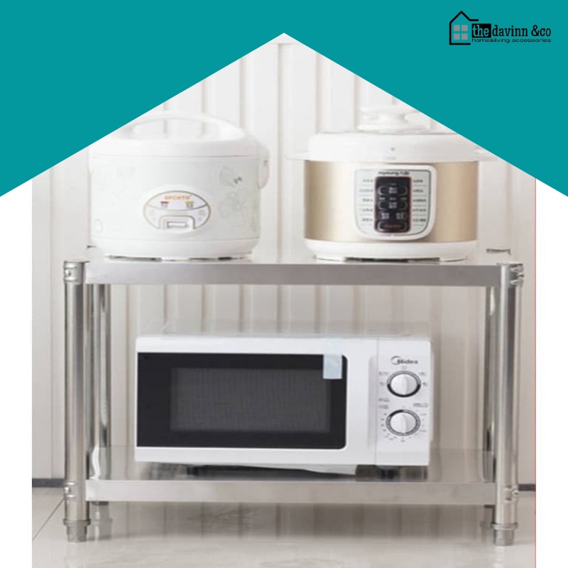 rak susun dapur stainless serbaguna rak besi dapur minimalis rak tempat bumbu dapur masak portable rak oven microwave mejikom multifungsi rak penyimpanan peralatan perlengkapan perabot dapur murah rak piring terbaru termurah kuat kokoh
