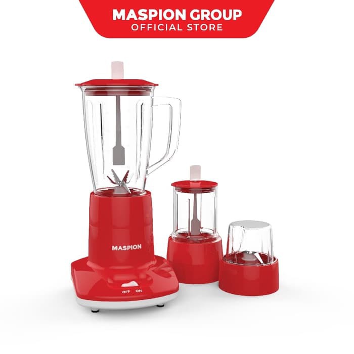 MASPION  Blender Kaca 1 Liter With Dry &amp; Wet Mill - 3in1 3 Tabung MT 1263 GL - Garansi Resmi 1 Tahun