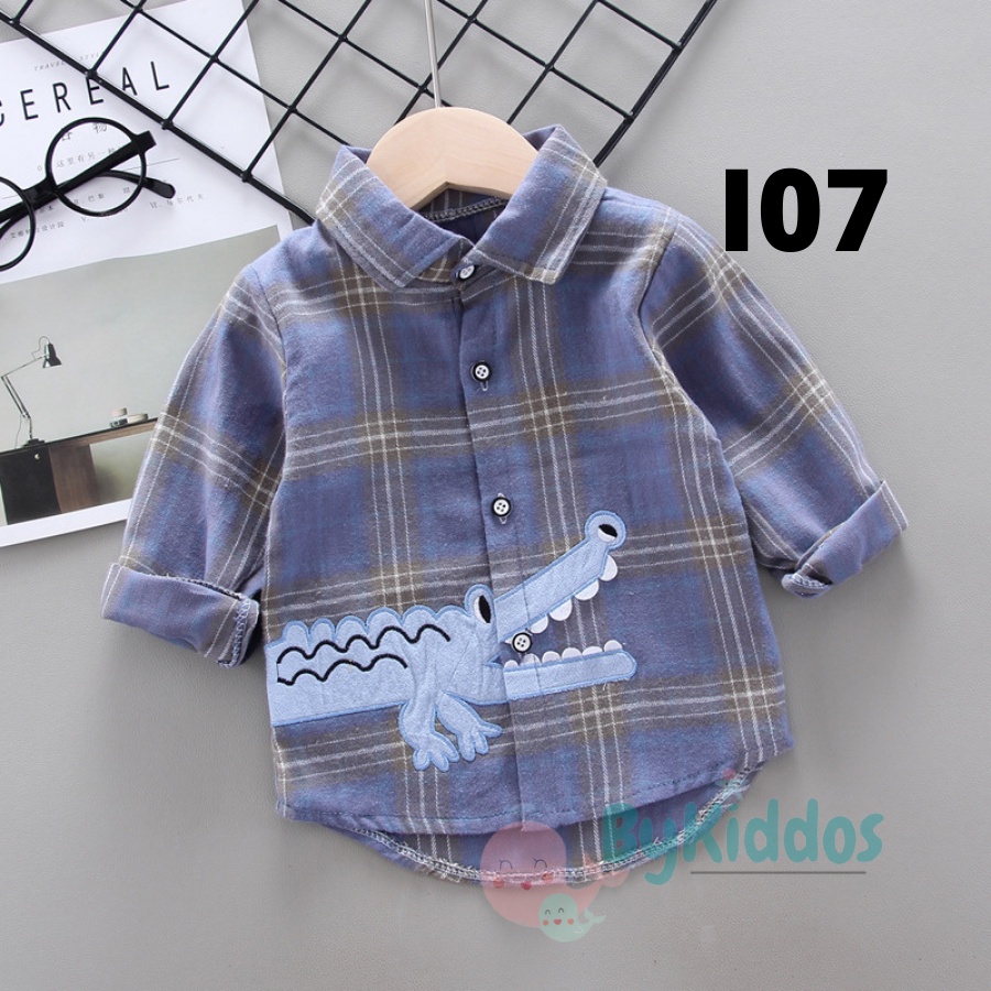 ByKiddos - Kemeja Import Anak Laki Laki Motif Lengan Panjang Bahan Adem High Quality Fashion / Kemeja Import Bayi Part 1