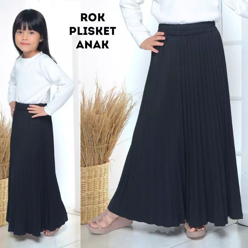 ROK PLISKET ANAK 10-14 TAHUN / ROK PLISKET ANAK PREMIUM / ROK ANAK PEREMPUAN / ROK KLOK ANAK / ROK