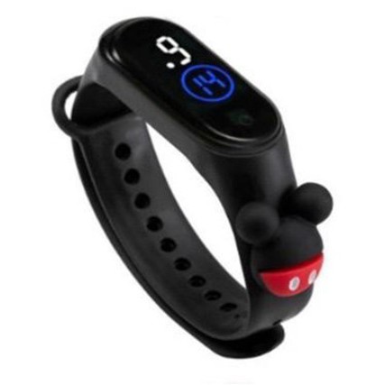 MoonLand JT203 Jam tangan anak  Elektronik Tahan Air IP67 Motif Kartun Anak Laki-laki Perempuan LED-Black mickey