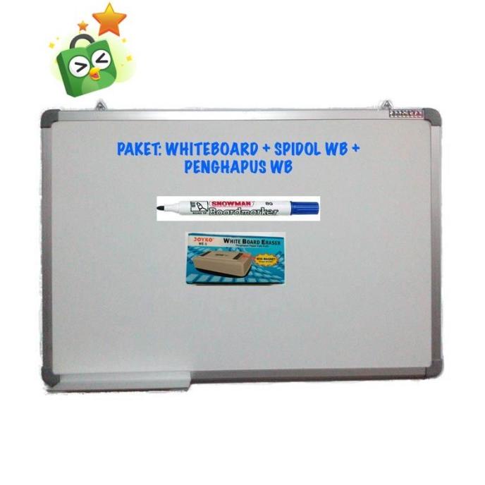 

[COD] PAKET Whiteboard Magnetic Sakana 60x90 + Spidol WB + Penghapus WB SALE Kode 907