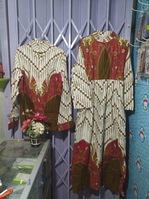 Termurah Bisa Pisah-batik Couple Keluarga/ Batik Couple Keluarga Bakung Full Prada/ Batik Couple