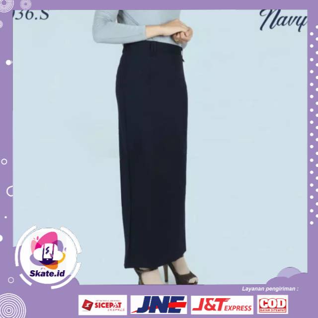 SK Rok Hitam Panjang Polos Line A JUMBO  Rok Panjang Muslimah Big size 5L,4L,3L,2L,XL,L,M,S BD