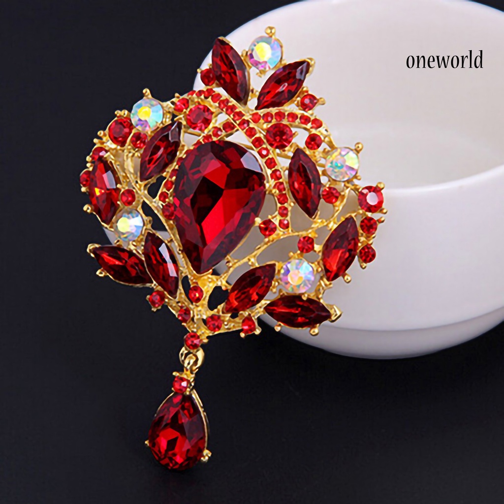 OW@ Brooch Water Drop Rust-resistant Alloy Elegant Clothes Pin for Banquet