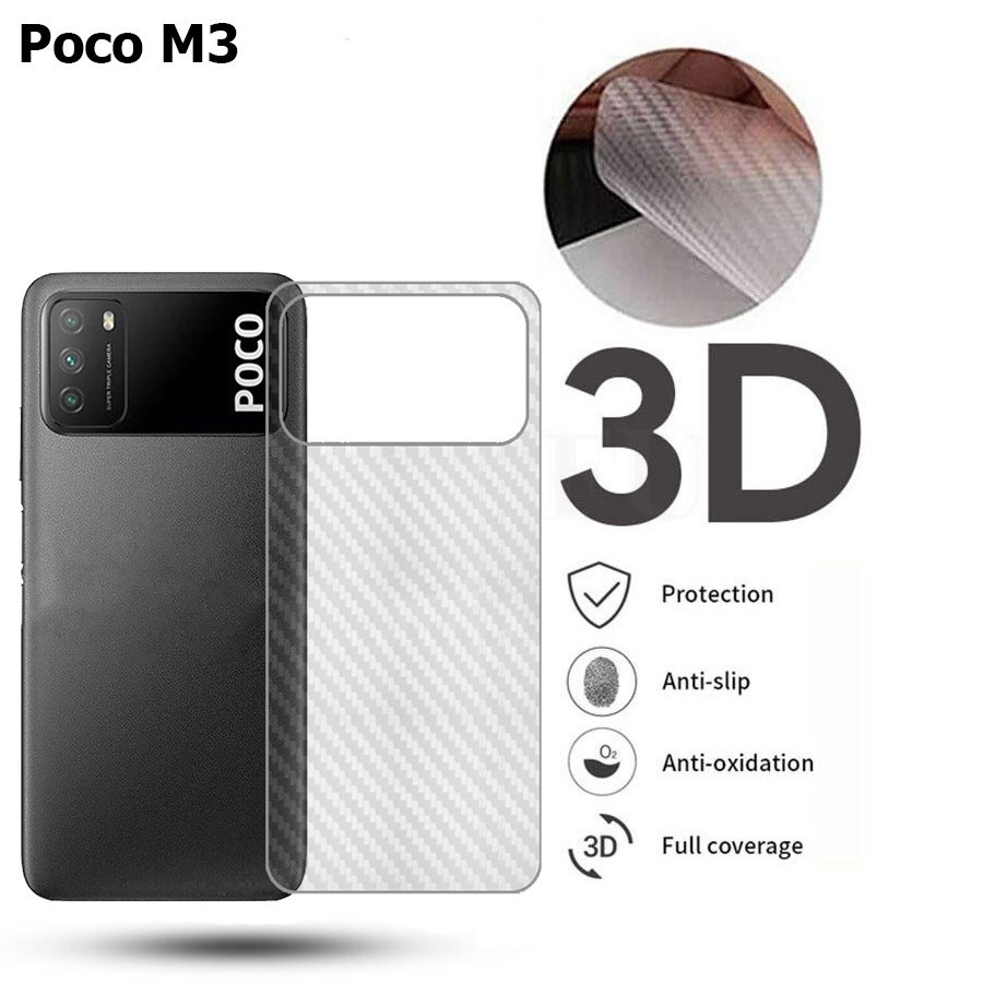 XIAOMI POCO M3 POCO X3 Anti Gores Belakang Back Skin Carbon Transparan