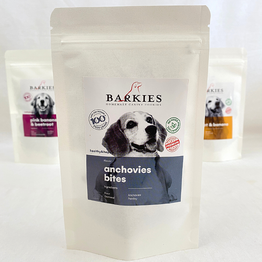 

BARKIES Snack Anjing Premium ANCHOVIES Bites 70g