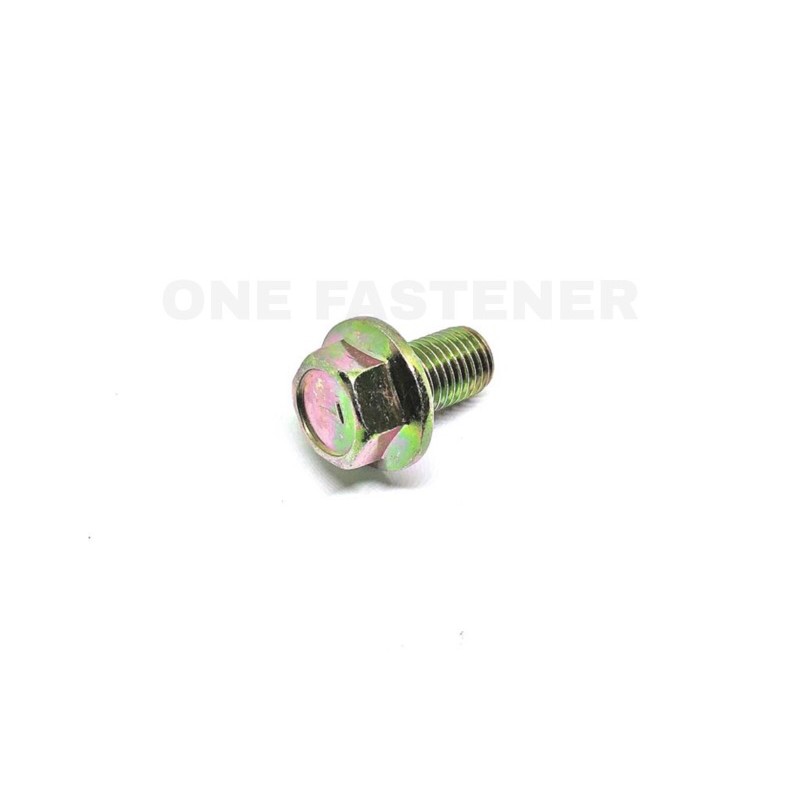 Baut Flange Bolt M10x30 Kuning 1.25 Baut 14 topi Flange 3cm M10 10x30