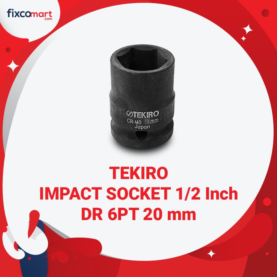 Tekiro Impact Socket 1/2 inch 6 PT 20 mm / mata sock impact